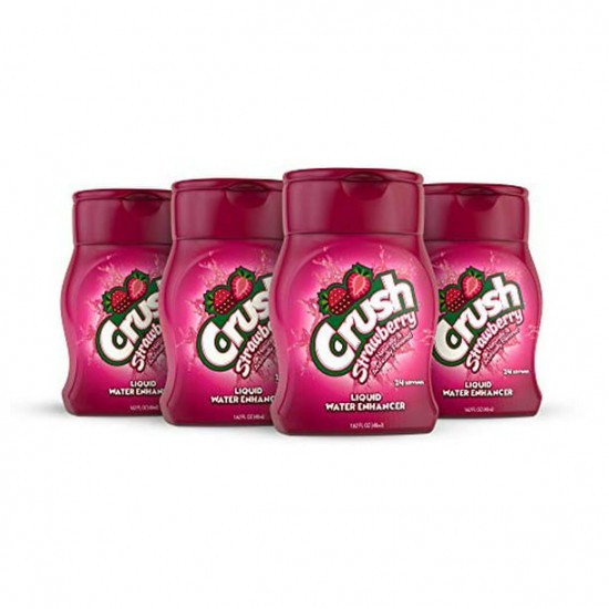 Crush, Strawberry, Liquid Water Enhancer - New, Better Taste! (4 Bottles, Makes 96 Flavored Water Drinks) - Sugar Free, Zero Calorie