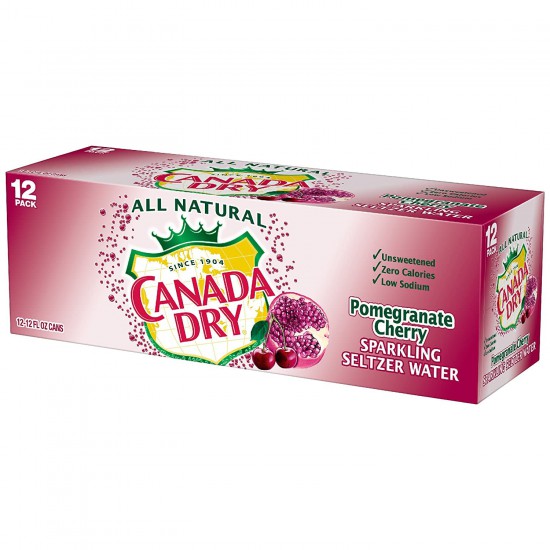 Canada Dry Pomegranate Cherry, 12 Fl Oz (Pack of 12), All Natural Family Pack