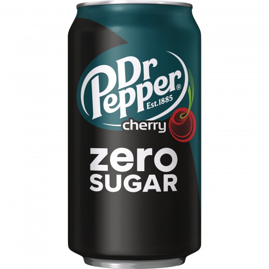 Dr Pepper Cherry Zero Sugar Soda, 12 fl oz cans, 12 pack