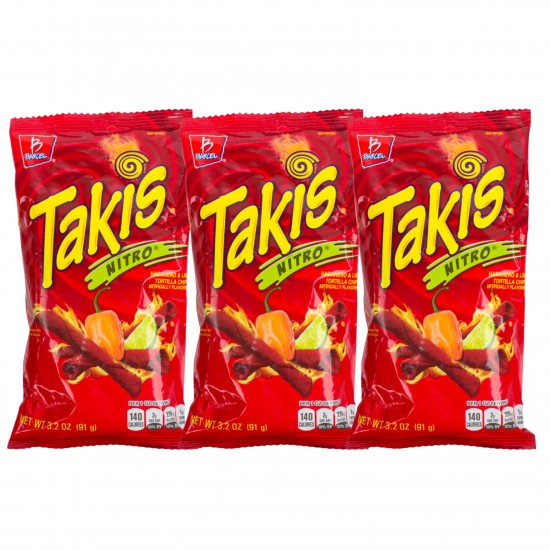 Barcel Takis Nitro Tortilla Chip Snacks (3.2 oz