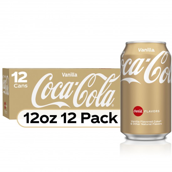 Coca-Cola Vanilla Soda Pop, 12 fl oz, 12 Pack Cans