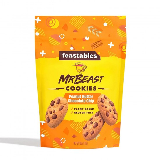 Mr. Beast Feastables Peanut Butter Chocolate Chip Cookies 170g - Case of 5