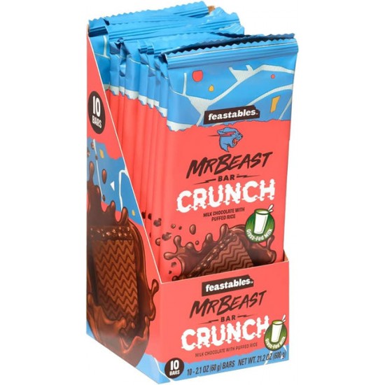 Mr. Beast Feastables Crunch Bar 60g - Box of 10