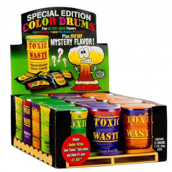   Toxic Waste Special Edition Sour Candy Drums48g-12ct