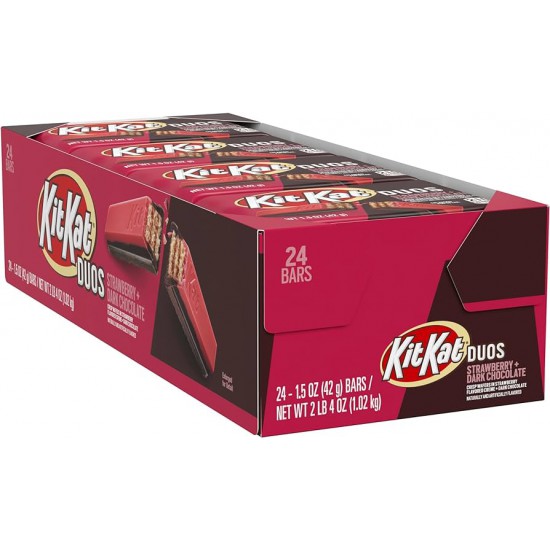 Kit Kat Duos Strawberry & Dark Chocolate 42g - 24 Bars 