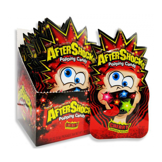 AfterShocks Popping Candy Cherry. 9,3 g- (Case of 24)