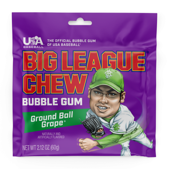 Big League  Chew Bubble  Gum Ground Ball Grape, 60 g - 12 ct 