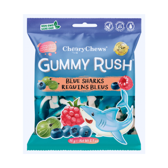 Gummy Rush Blue Sharks- 90 g (Case of 12)