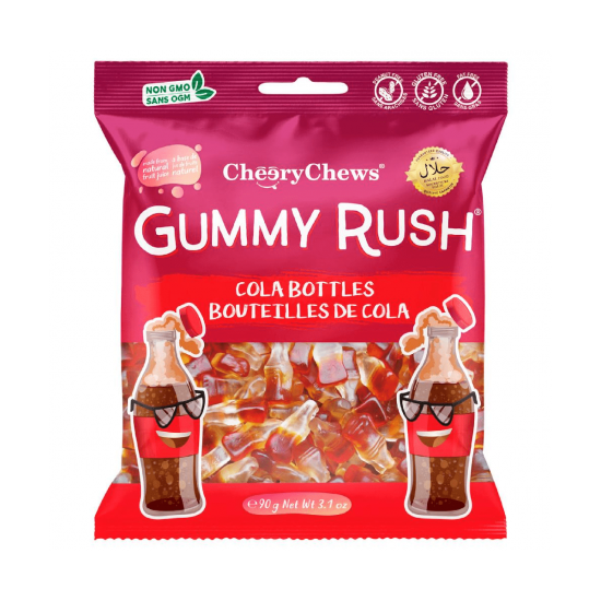 Gummy Rush Cola Bottles- 90 g (Case of 12)