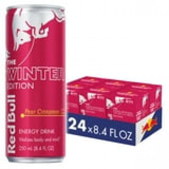 Red Bull Winter Edition Pear Cinnamon Energy Drink, 8.4 fl oz, 6 Packs of 4 Cans