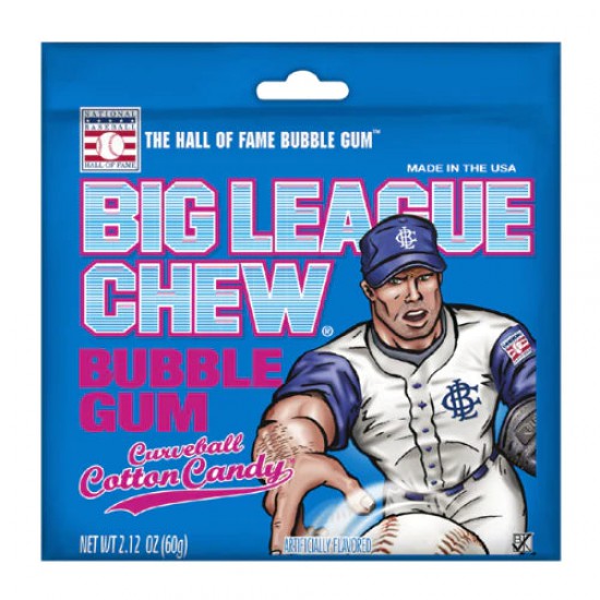 Big League Chew Bubble Gum Curveball Cotton Candy-60 g(Case of 12) 