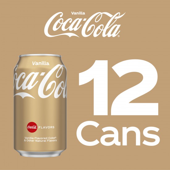Coca-Cola Vanilla Soda Pop, 12 fl oz, 12 Pack Cans