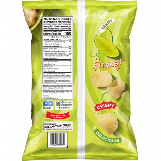 Lay's Limon Flavored Potato Chips, Party Size, 12.5 oz Bag