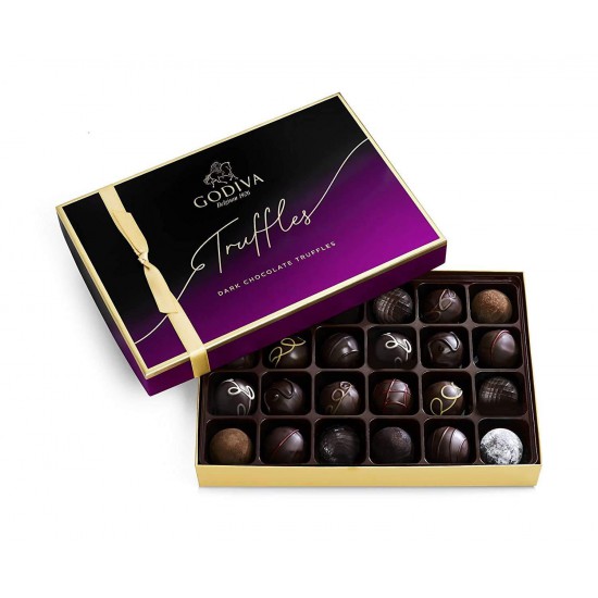 Godiva 14227 Chocolatier Dark Chocolate Truffles Assorted Chocolate Gift Box, 12-Ct.