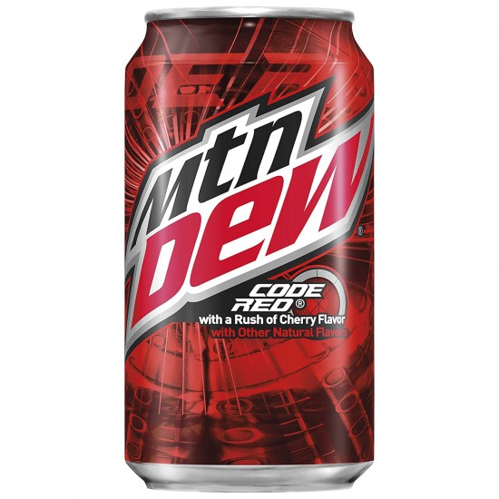 Mountain Dew Code Red Cherry Flavored Soda Pop, 12 fl oz, 12 Pack Cans