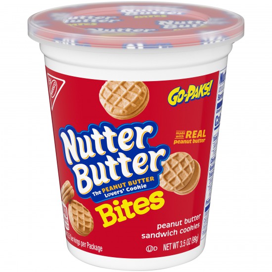 Nutter Butter Bites Peanut Butter Sandwich Cookies, 3.5 oz Go-Pak