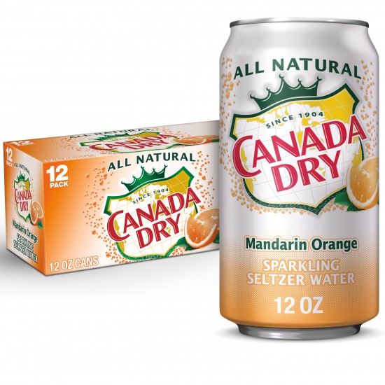  Mandarin Orange Sparkling Seltzer Water, Oz Cans 12 Fl