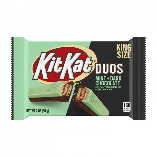 KIT KAT®, DUOS Mint and Dark Chocolate Wafer Candy, Bulk Individually Wrapped, 1.5 oz, Bars (24 Count)