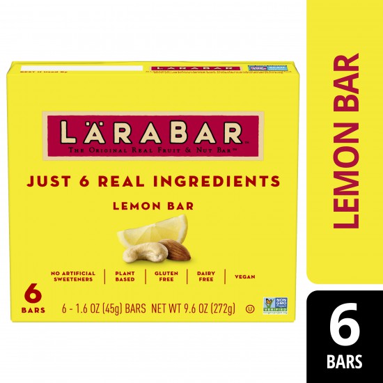 Larabar Lemon Bar, Gluten Free Vegan Fruit & Nut Bar, 1.6 oz Bars, 6 Ct