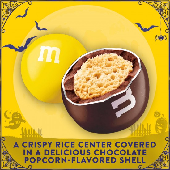 M&M's Milk Chocolate Popcorn, Halloween Chocolate Candy , 7.44 oz Bag