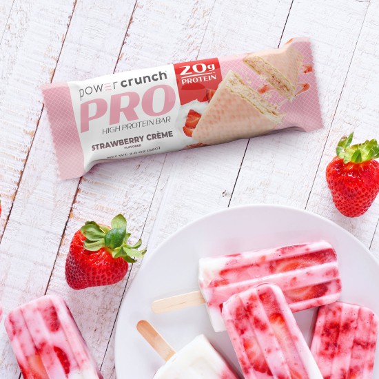 Power Crunch PRO Strawberry Cream High Protein Bar, 20g Protein, 2 oz, 4 Ct