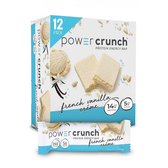 Power Crunch Whey Protein Bars, High Protein Snacks with Delicious Taste, French Vanilla Creme, 1.4 Ounce