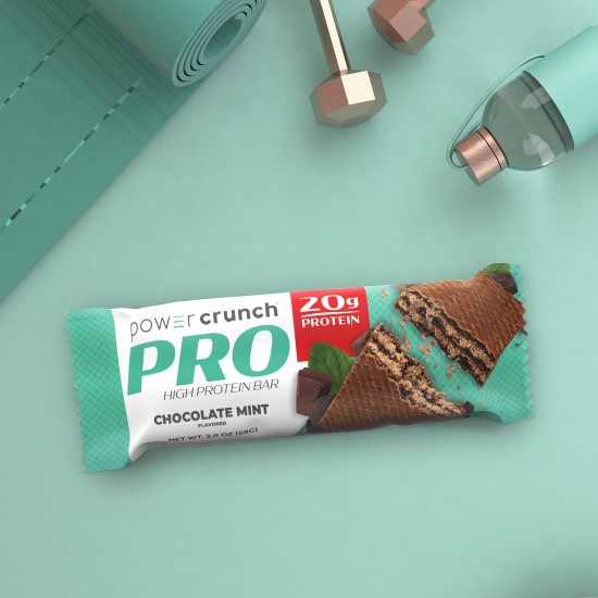 Power Crunch PRO Chocolate Mint High Protein Bar, 20g Protein, 2 oz, 4 Ct