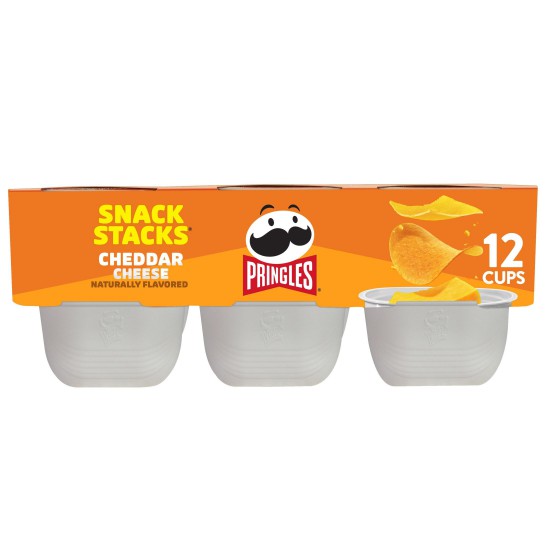 Pringles Cheddar Cheese Potato Crisps Chips, 8.8 oz, 12 Count