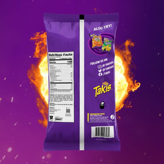 Takis Kettlez Fuego Potato Chips, Hot Chili Pepper and Lime Artificially Flavored Chips, 8 Ounce Bag