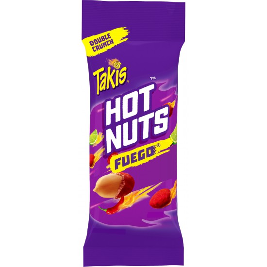 Takis Hot Nuts Flare Double Crunch Peanuts, Chili Pepper and Lime Artificially Flavored Peanuts, 3.2 Ounce Bag