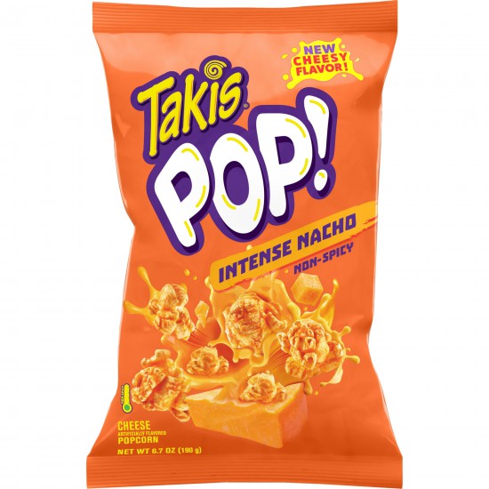 Takis Pop! Intense Nacho Ready-To-Eat Popcorn, Nacho Cheese Flavored Popcorn, 6.7 Ounce Bag