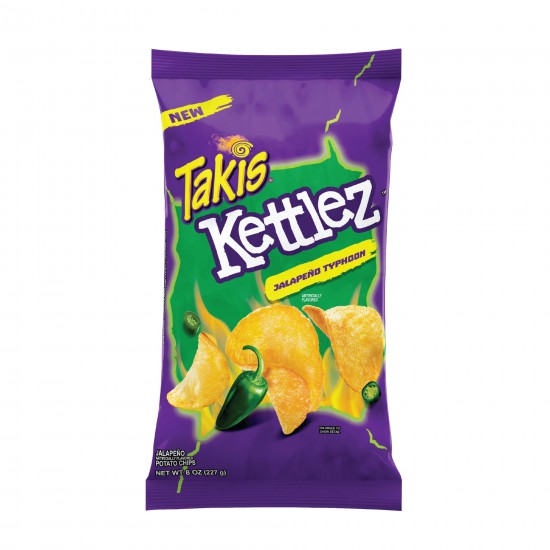 Takis Kettlez Jalapeño Typhoon Potato Chips, Jalapeño Pepper Artificially Flavored Chips, 8 Ounce Bag