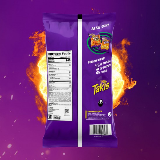 Takis Stix Flare Corn Sticks, Chili Pepper and Lime Flavored, 9.9 Ounce Bag