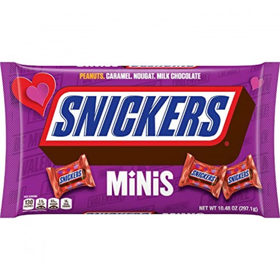 Snickers Minis Chocolate Candy Bars, Valentines Day Candy - 10.48 oz