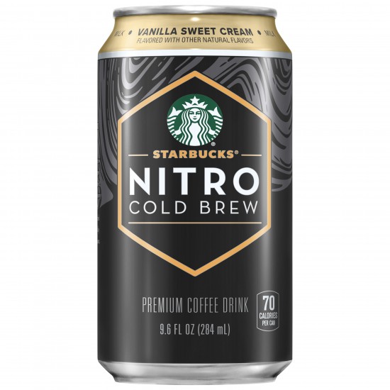 Starbucks Nitro Cold Brew Vanilla Sweet Cream Premium Coffee Drink, 9.6 oz Can