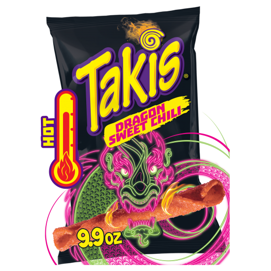 Takis Dragon Sweet Chili Rolled Tortilla Chips, Spicy Sweet Chili Artificially Flavored, 9.9 oz